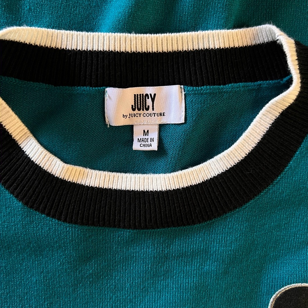 Juicy Couture Teal and Black Sweater - Picture 2 of 6